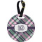Plaid with Pop Personalized Round Luggage Tag