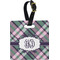 Plaid with Pop Personalized Square Luggage Tag