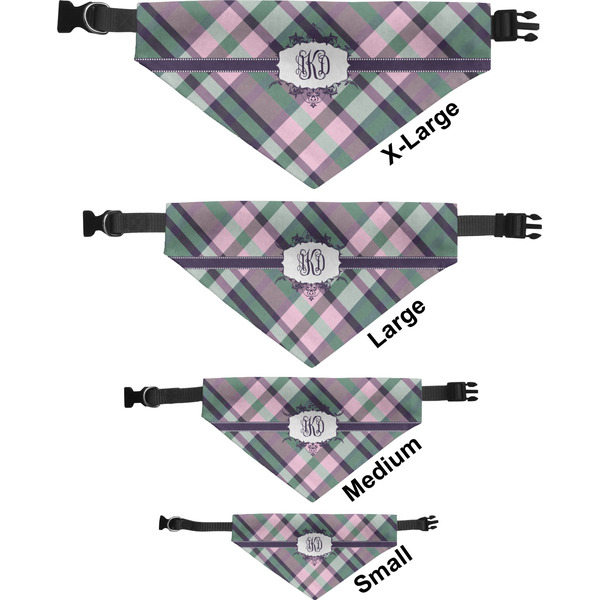Plaid with Pop Pet Bandana Sizes