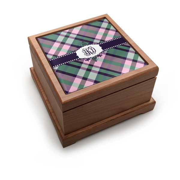 Custom Plaid with Pop Pet Urn w/ Monogram