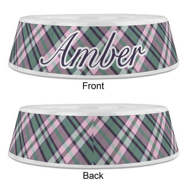 Plaid with Pop Plastic Pet Bowls - Large - APPROVAL
