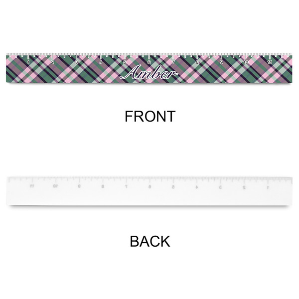Plaid with Pop Plastic Ruler - 12" - APPROVAL