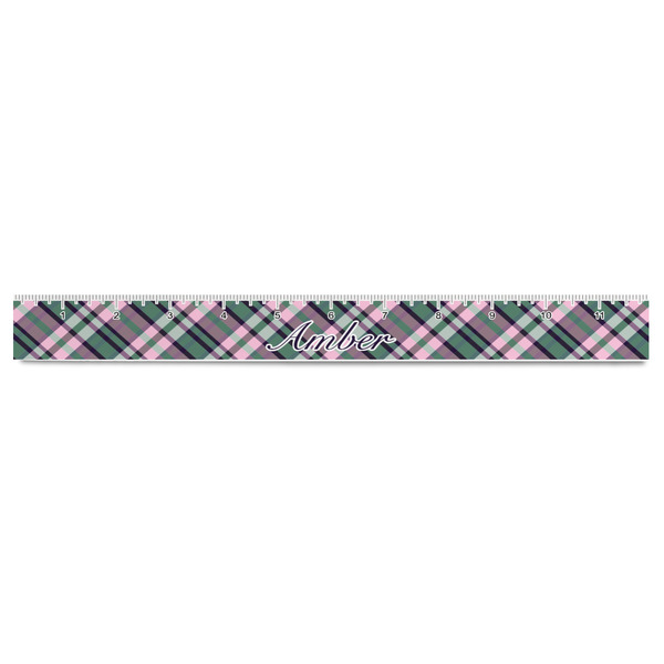 Plaid with Pop Plastic Ruler - 12" - FRONT