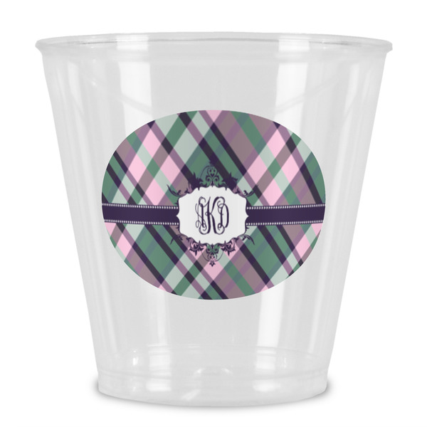 Custom Plaid with Pop Plastic Shot Glass (Personalized)