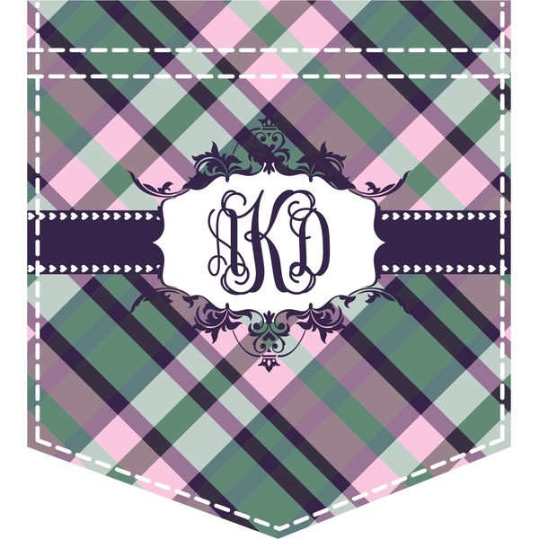 Custom Plaid with Pop Iron On Faux Pocket (Personalized)