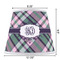 Plaid with Pop Poly Film Empire Lampshade - Dimensions