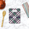 Plaid with Pop Rectangle Trivet with Handle - LIFESTYLE