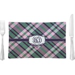 Plaid with Pop Glass Rectangular Lunch / Dinner Plate (Personalized)