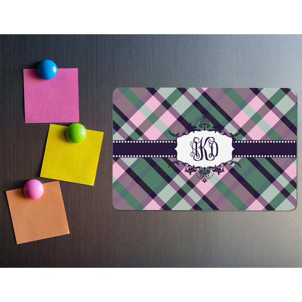 Plaid with Pop Rectangular Fridge Magnet - LIFESTYLE