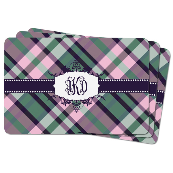 Plaid with Pop Rectangular Fridge Magnet - THREE