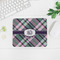 Plaid with Pop Rectangular Mouse Pad - LIFESTYLE 2