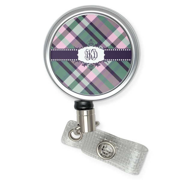 Custom Plaid with Pop Retractable Badge Reel (Personalized)