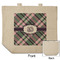 Plaid with Pop Reusable Cotton Grocery Bag - Front & Back View