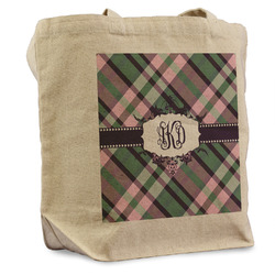 Plaid with Pop Reusable Cotton Grocery Bag - Single (Personalized)