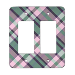 Plaid with Pop Rocker Style Light Switch Cover - Two Switch