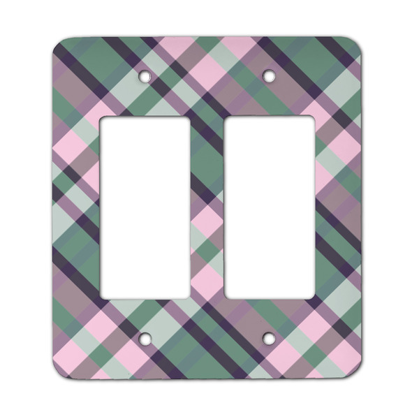 Custom Plaid with Pop Rocker Style Light Switch Cover - Two Switch