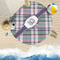 Plaid with Pop Round Beach Towel Lifestyle