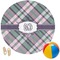 Plaid with Pop Round Beach Towel (Personalized)