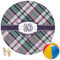 Plaid with Pop Round Beach Towel (Personalized)
