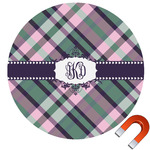 Plaid with Pop Round Car Magnet - 10" (Personalized)