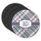 Plaid with Pop Round Coaster Rubber Back - Main