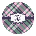 Plaid with Pop Round Decal - Small (Personalized)