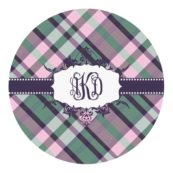 Custom Plaid with Pop Round Decal - Large (Personalized)