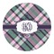 Plaid with Pop Round Decal - XLarge (Personalized)