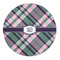 Plaid with Pop Round Indoor Rug - Front/Main