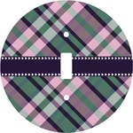 Plaid with Pop Round Light Switch Cover