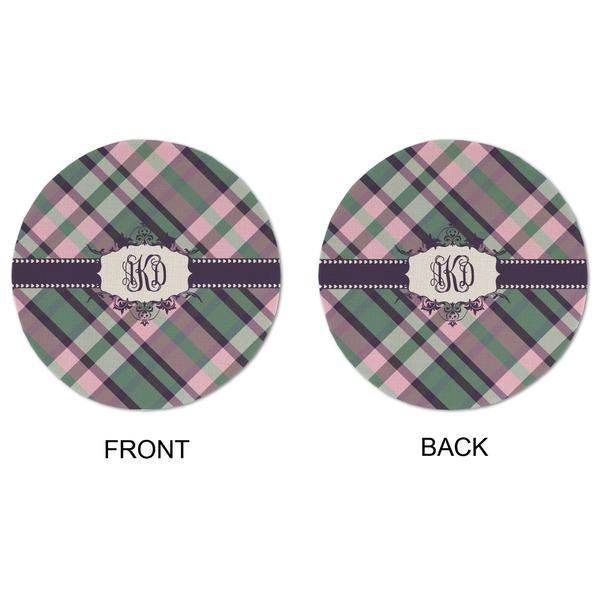 Plaid with Pop Round Linen Placemats - APPROVAL (double sided)