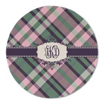 Plaid with Pop Round Linen Placemat (Personalized)