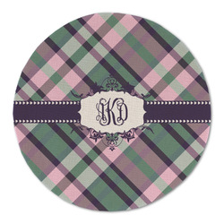 Plaid with Pop Round Linen Placemat (Personalized)