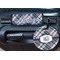 Plaid with Pop Round Luggage Tag & Handle Wrap - In Context