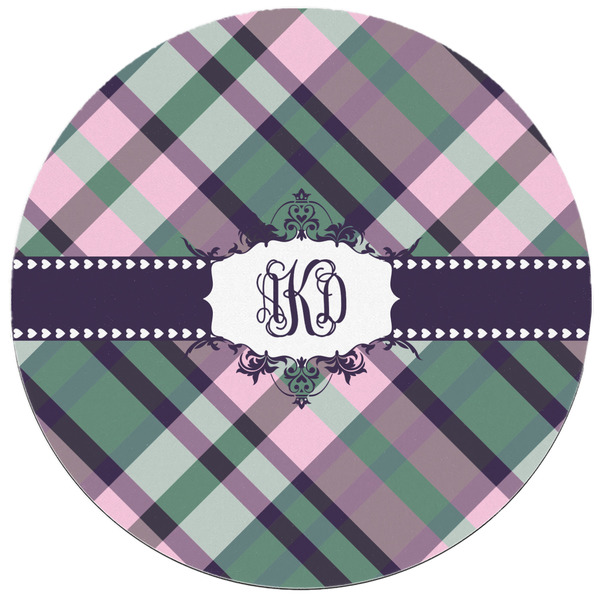 Plaid with Pop Round Mousepad - APPROVAL