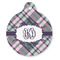 Plaid with Pop Round Pet ID Tag - Large - Front