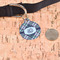 Plaid with Pop Round Pet ID Tag - Large - In Context