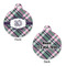 Plaid with Pop Round Pet Tag - Front & Back