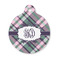 Plaid with Pop Round Pet Tag
