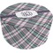 Plaid with Pop Round Pouf Ottoman (Top)