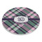 Plaid with Pop Round Stone Trivet - Angle View