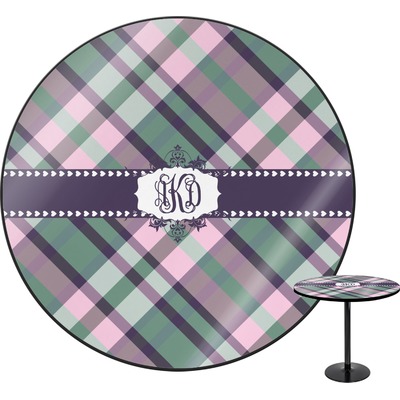 Plaid with Pop Round Table - 24" (Personalized)