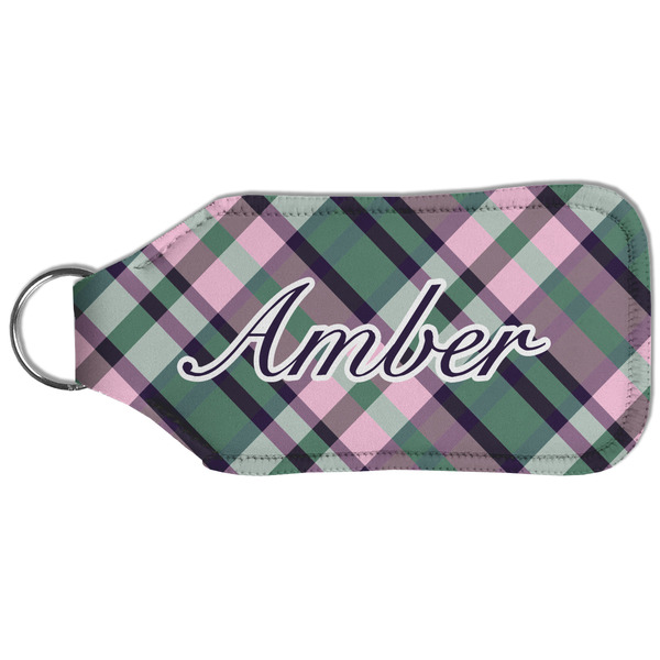 Plaid with Pop Sanitizer Holder Keychain - Large (Back)