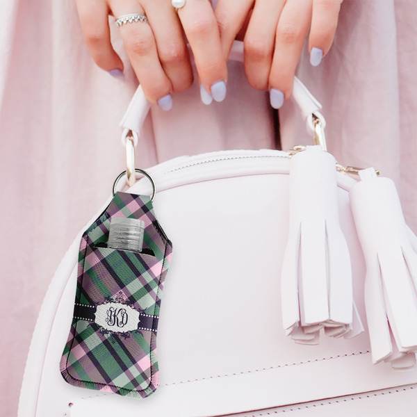 Plaid with Pop Sanitizer Holder Keychain - Large (LIFESTYLE)