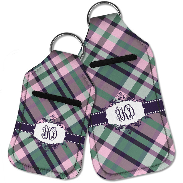 Plaid with Pop Sanitizer Holder Keychain - Parent Main