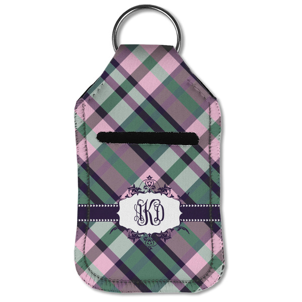 Plaid with Pop Sanitizer Holder Keychain - Small (Front Flat)