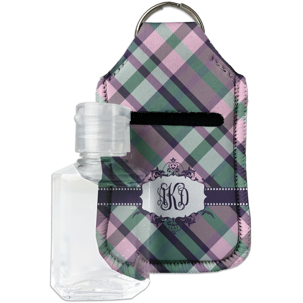 Custom Plaid with Pop Hand Sanitizer & Keychain Holder - Small (Personalized)