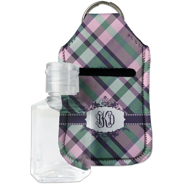Custom Plaid with Pop Hand Sanitizer & Keychain Holder (Personalized)