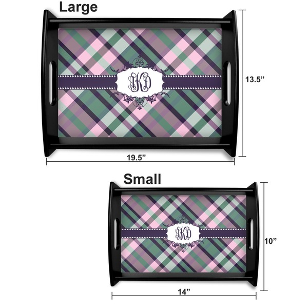 Plaid with Pop Serving Tray Black Sizes
