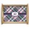 Plaid with Pop Natural Wooden Tray - Large (Personalized)